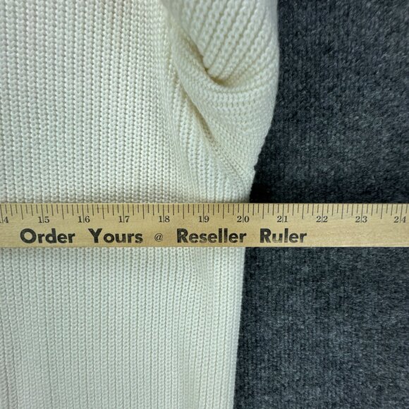 J Crew Sweater Womens Small Pullover Ivory Turtleneck Cotton Cashmere Relaxed - Picture 14 of 14